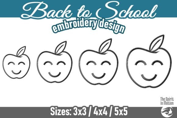 Back to School Smiling Outline Apple: A Charming Touch for Handmade Gifts