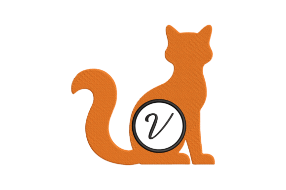 Cat Letter V: Elegant Embroidery for Gifts
