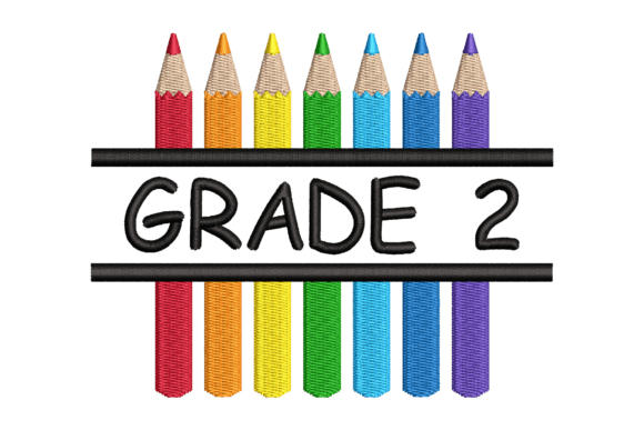 Grade 2 Split Colored Pencils – A Charming Embroidery Design for Handmade Gifts