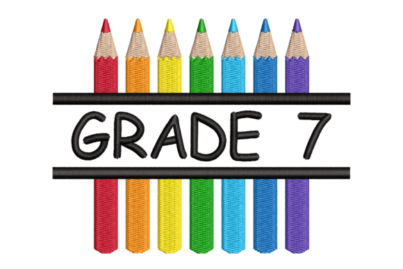 Grade 7 Split Colored Pencils: A Back To School Embroidery Design That Pops