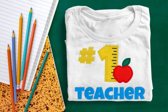 Number 1 Teacher Ruler Applique Design Review