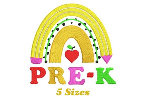 Pre-K School Embroidery Design: A Seasonal Charm for Holiday & Back-to-School Crafts