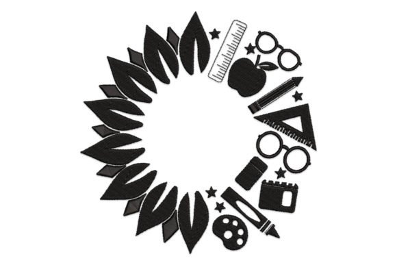 Sunflower School: A Charming Machine Embroidery Design for Personalized Gifts