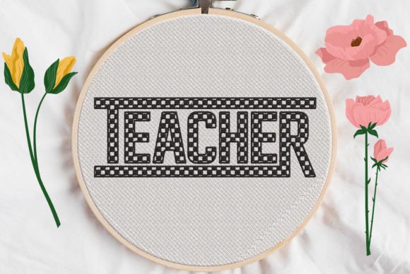 Teacher Sign Checkered Print: Embroidery Design Review